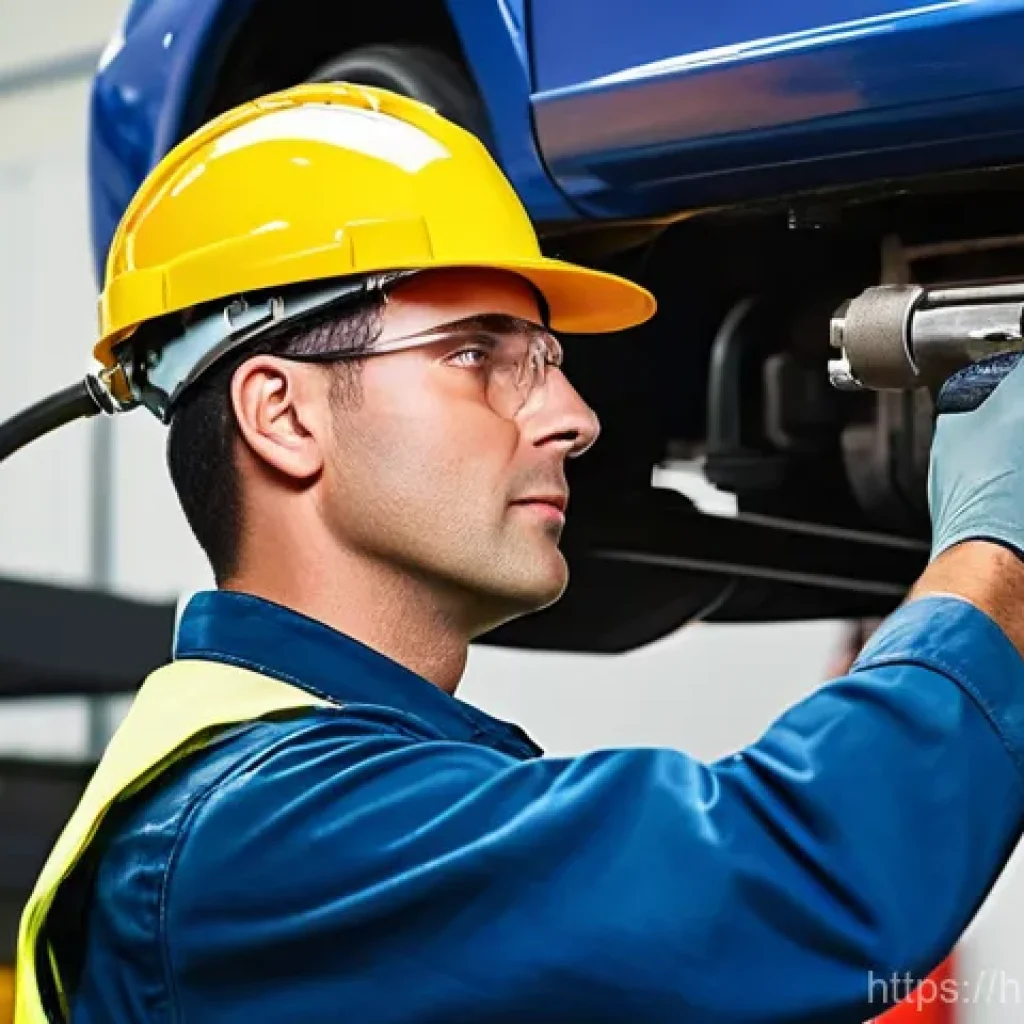 에어공구 브랜드별 가격대 - **Prompt:** A skilled male mechanic in his mid-30s, wearing clean, professional work overalls, a yel...