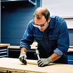 에어공구 소음 문제 해결법 - **Prompt 1: Modern, Low-Noise Air Tools in a Productive Workspace**
"A professional craftsman, m...